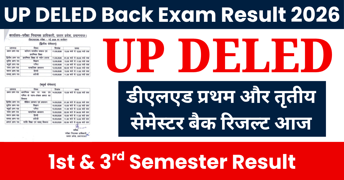 UP DELED Back Exam Result 2026
